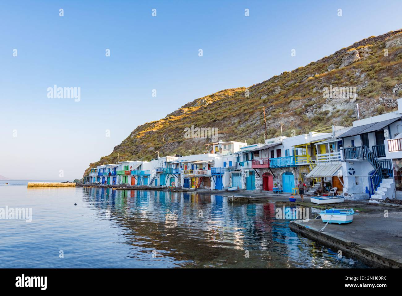 Das malerische Fischerdorf Klima, Milos Stockfoto