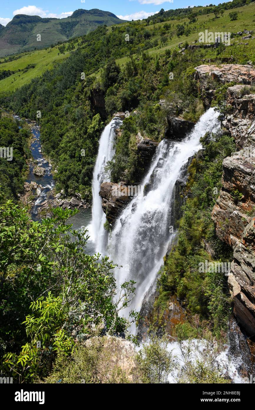 Blick auf den Wasserfall von Lissabon in der Nähe von Graskop auf Südafrika Stockfoto