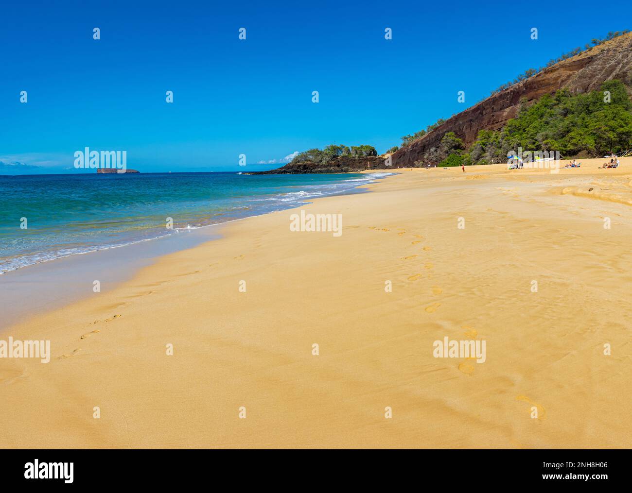 The Sand Covered Shore of Big Beach, Makena Beach State Park, Maui, Hawaii, USA Stockfoto