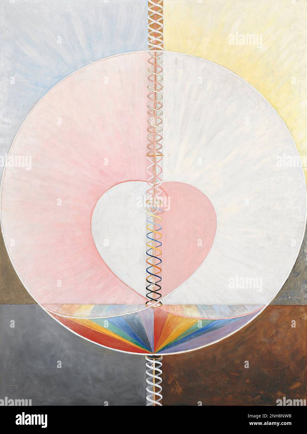 The Dove, No. 1 (1915) Hilma af Klint. Abstrakter Kunsthintergrund mit Vektor für Aquarellfärbeelemente. Malerpinsel-Dekoration mit Kunstposter aus Acryl. Stockfoto