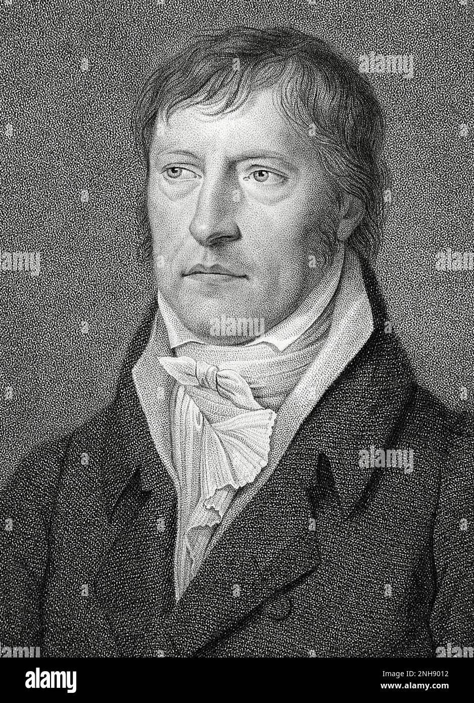 Georg Wilhelm Friedrich Hegel (1770-1831), deutscher Philosoph. Gravur von Friedrich Wilhelm Bollinger (1777-1825). Stockfoto