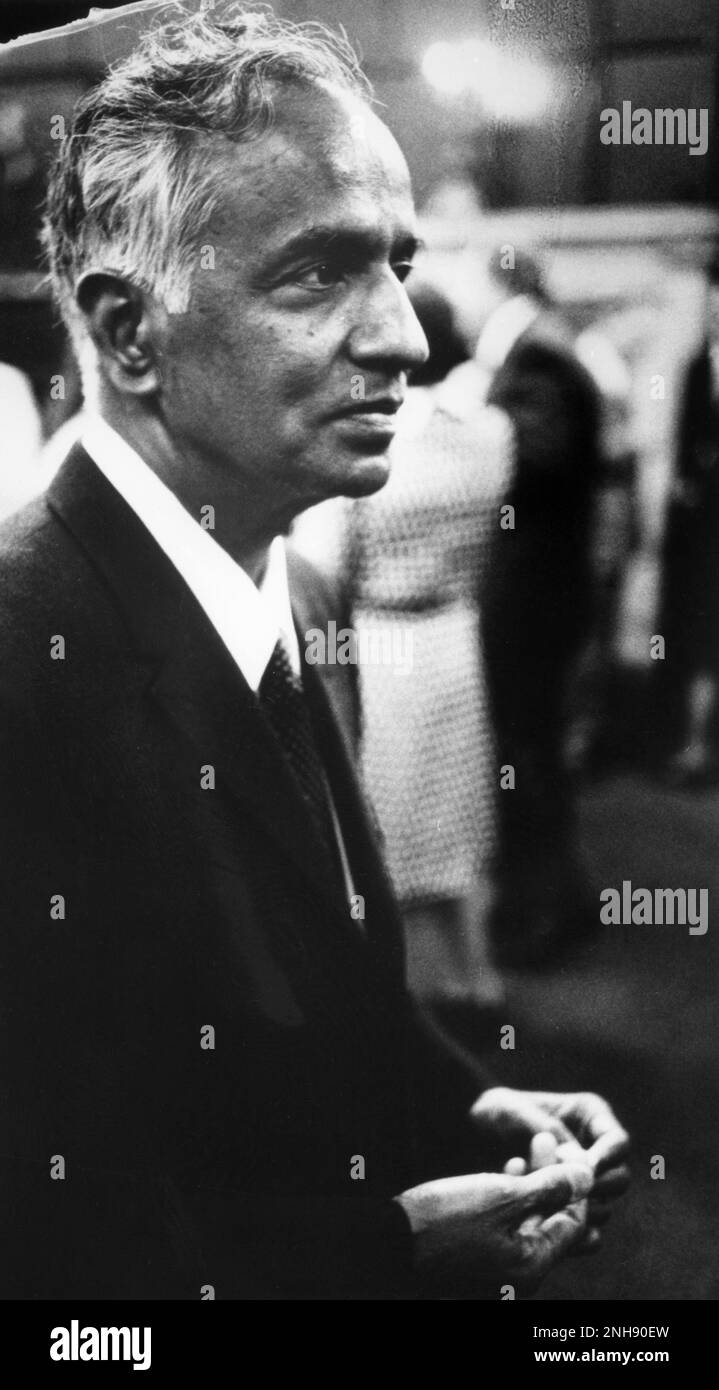 Subrahmanyan Chandrasekhar (1910-1995), ein indisch-amerikanischer Astrophysiker, der sein Berufsleben in den Vereinigten Staaten verbrachte. Er teilte den Nobelpreis für Physik 1983 mit William A. Fowler. Stockfoto