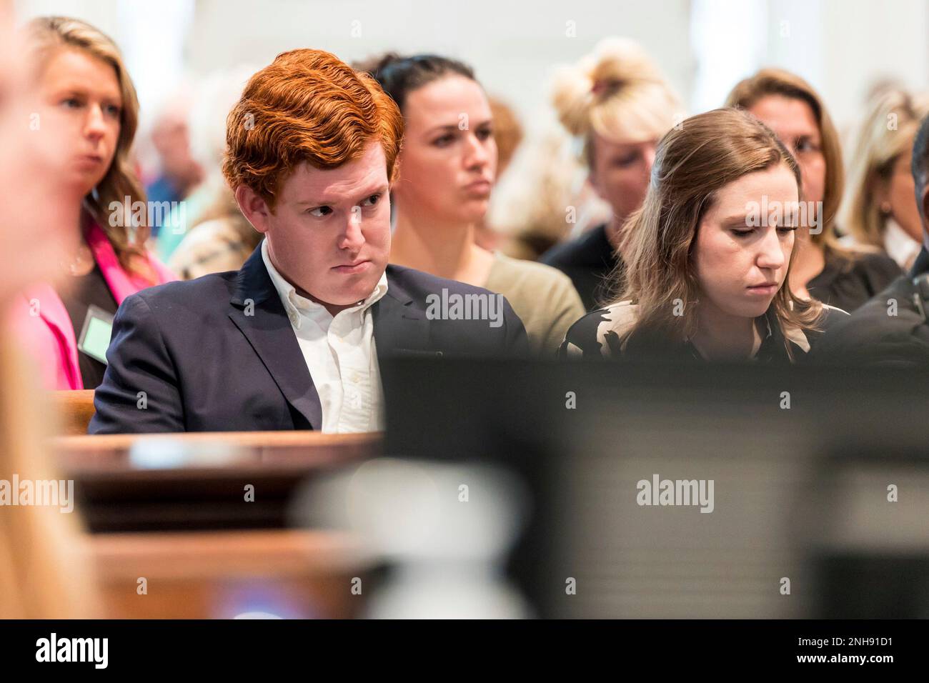 Buster Murdaugh, left, and his girlfriend Brooklynn White attend the