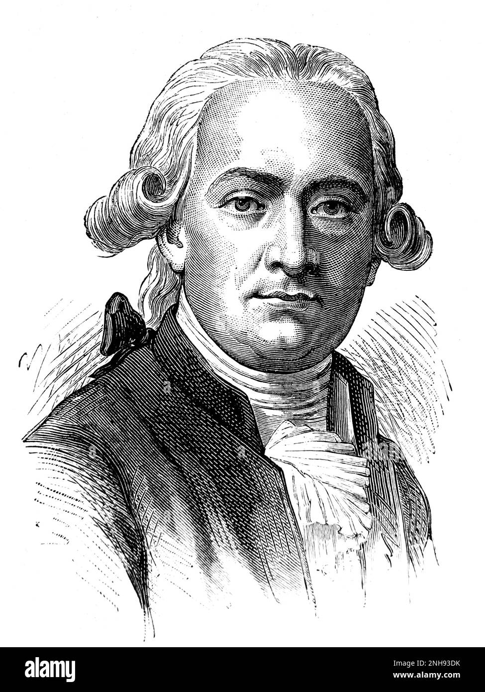 Valentin Hauy (1745-1822) gründete 1785 in Paris die erste Blindenschule, die Louis Braille 1819 besuchte. Andere Blindenschulen folgten seinem Modell. Illustration, H. Rousseau und E.Thomas, 1889. Stockfoto