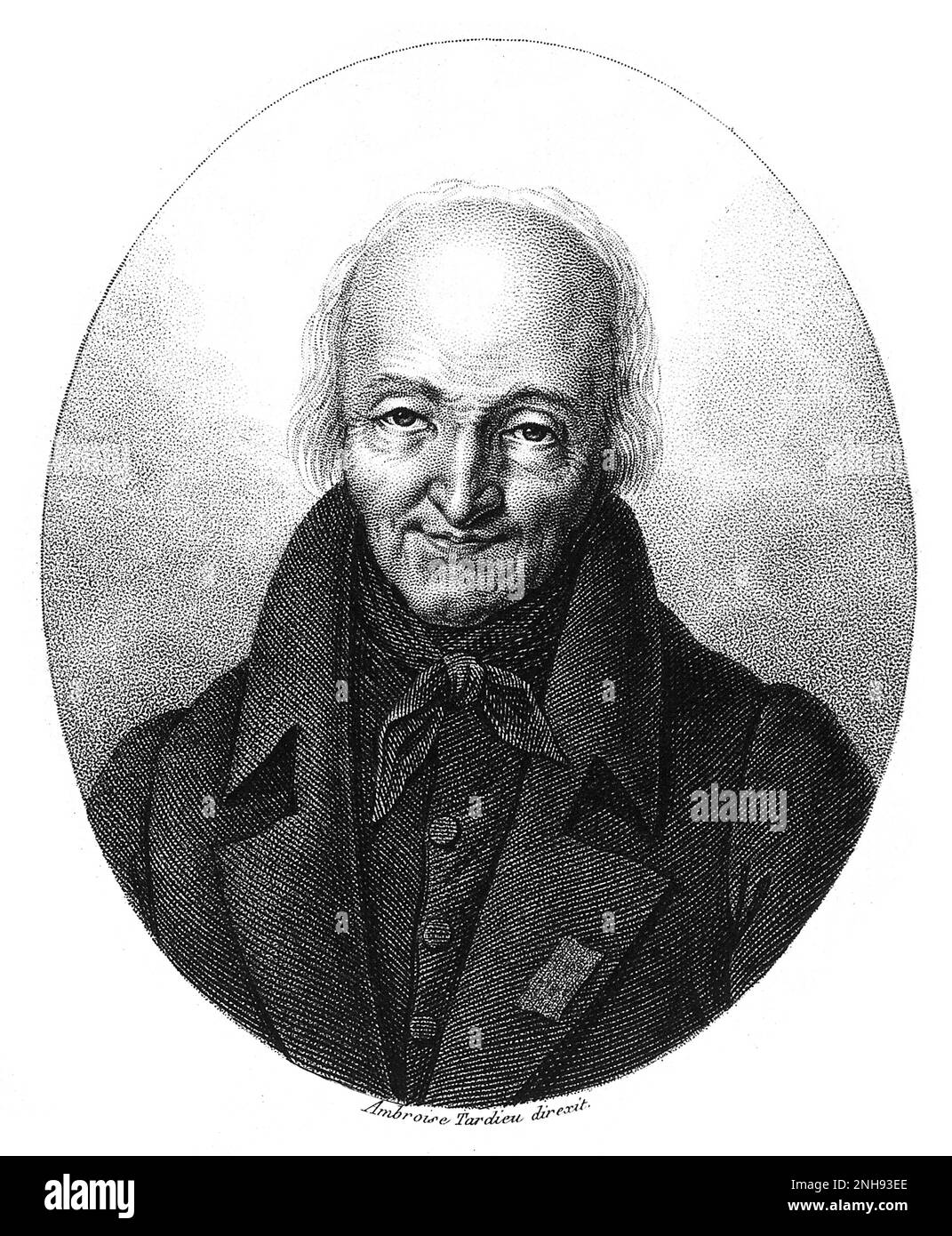 Rene Just Hauy (1743-1822) war Priester und Mineralogist und galt als Vater der modernen Kristallographie. Stipple-Gravur von A. Tardieu, c. 1830er. Stockfoto