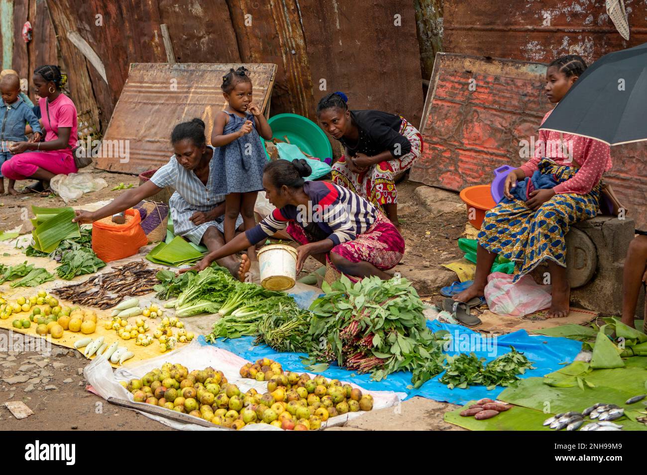 Markt in Ambodifotatra, Nosy Boraha, Madagaskar Stockfoto