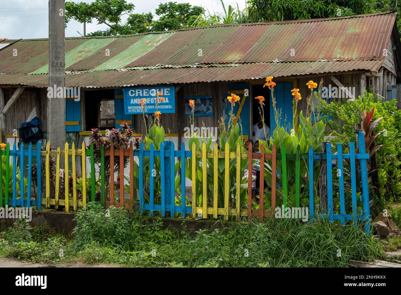 Vorschule in Ambodifotatra, Nosy Boraha, Madagaskar Stockfoto