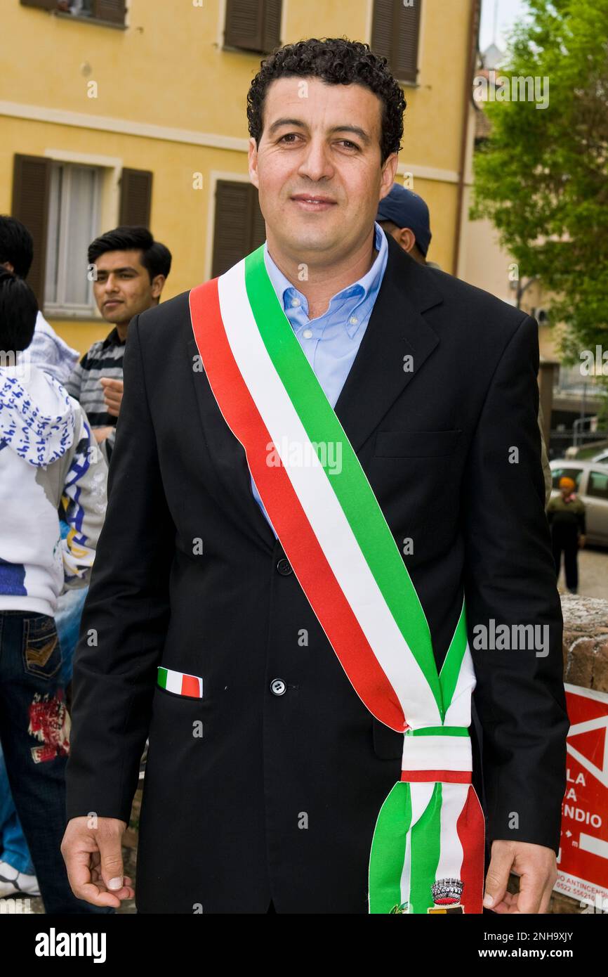 16.04.2011, Novellara (RE). Stadtrat Youssef Salmi Stockfoto