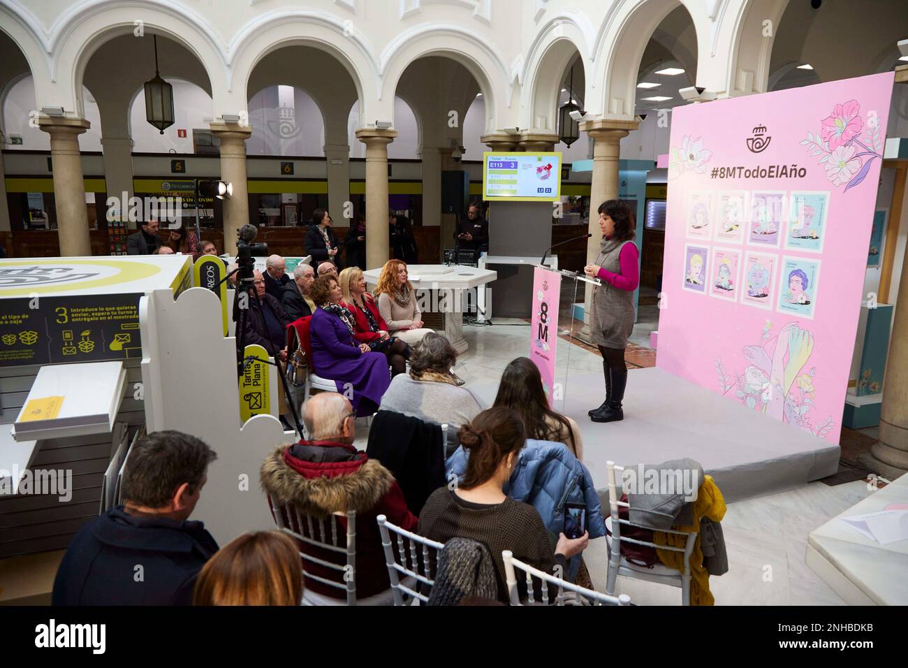 Detail of the Correos 8MTodoElAño exhibition dedicated to emblematic