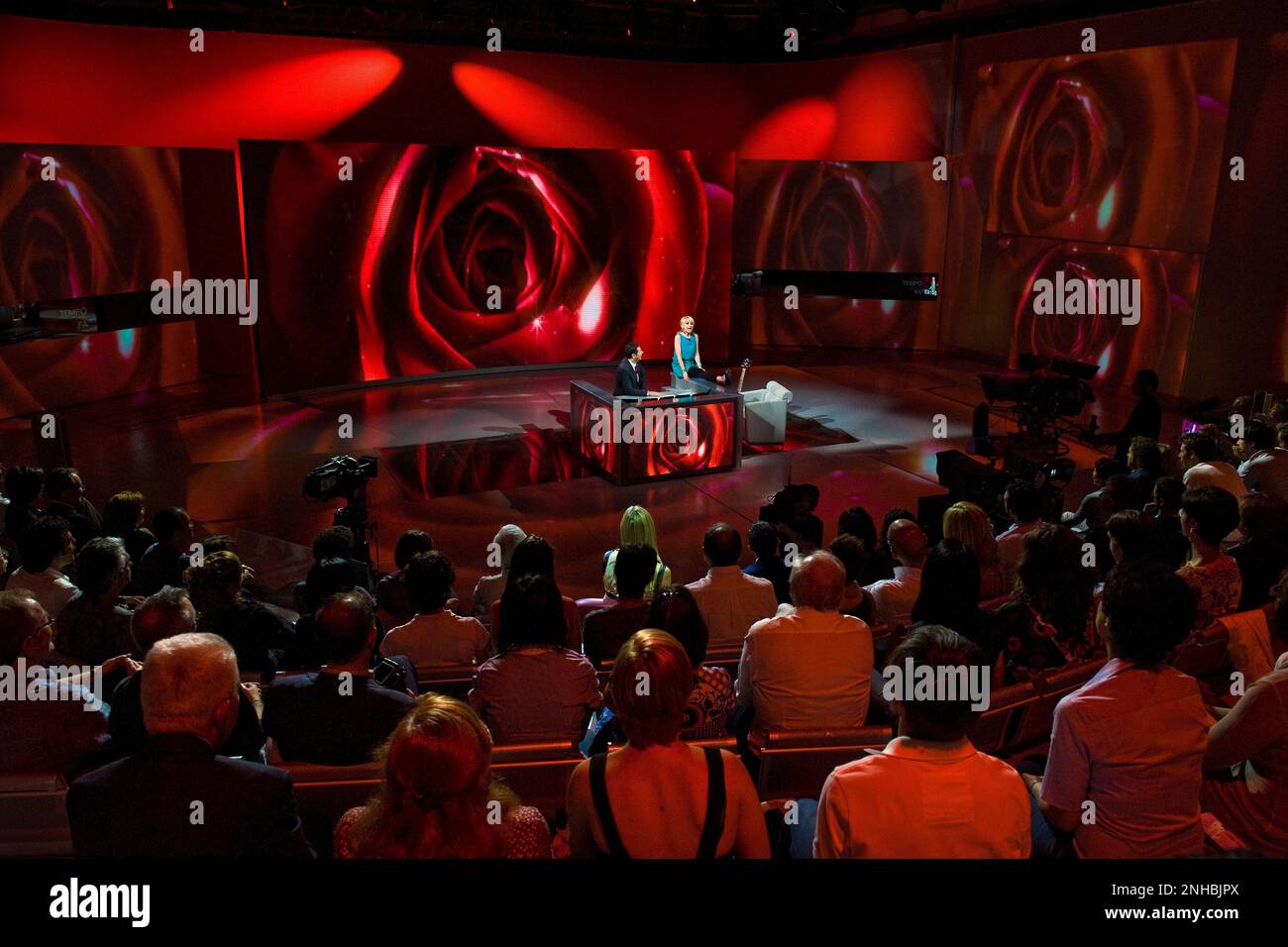 29.05.2011. Mailand. Fernsehsendung "Che Tempo Che Fa". Luciana Littizzetto und Fabio Fazio Stockfoto