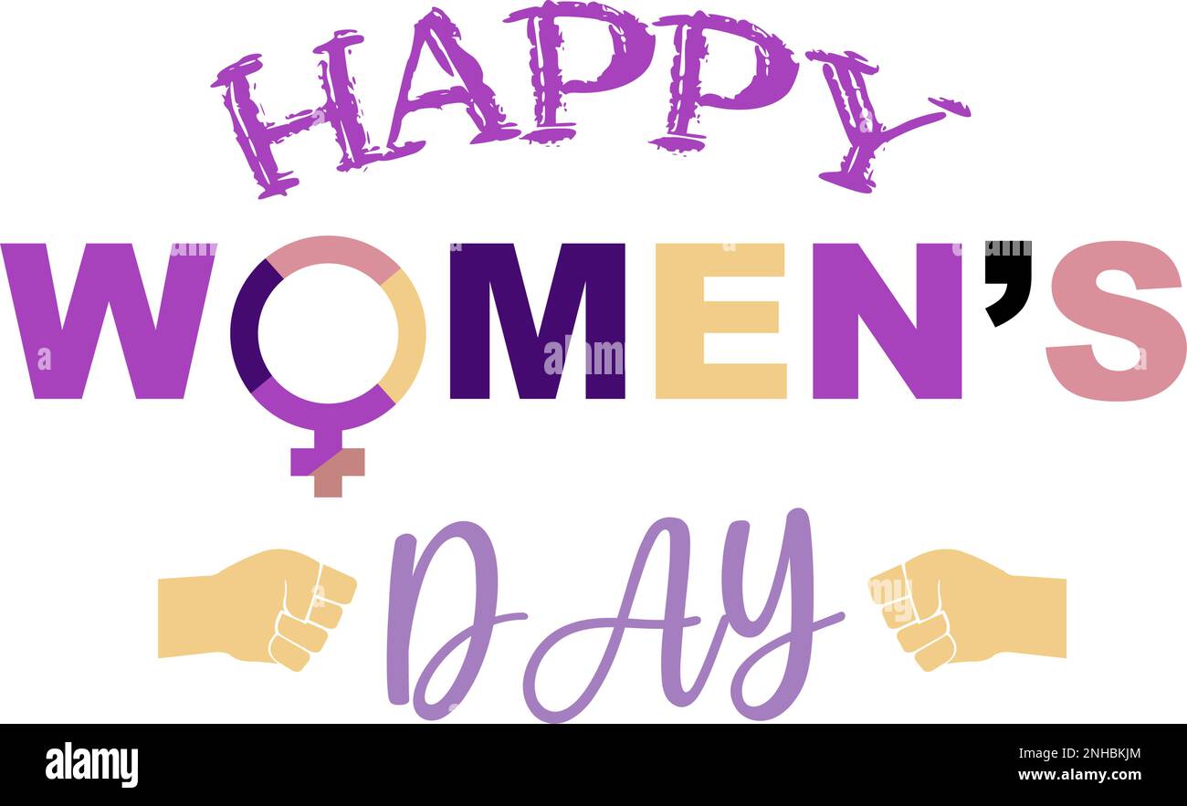 Happy Womens Day – Banner-Poster. Der 8. märz ist die Bewegung für die Rechte der Frauen. Feminismus-Aktivisten kämpfen für die Rechte der Frauen auf Freiheit, Unabhängigkeit und Stock Vektor