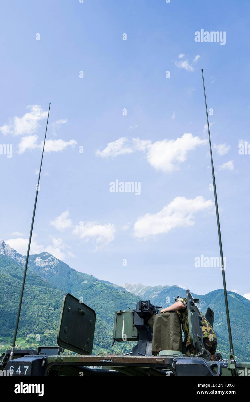 Schweiz, Kanton Tessin, Magadino-locarno, Militärausstellung Stockfoto