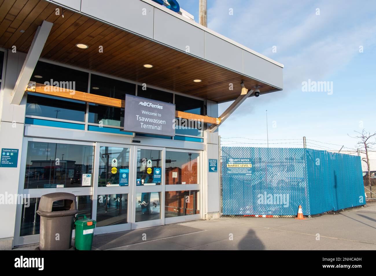 BC Ferry Tsawwassen Fährterminal. Die Hauptwege sind die Swartz Bay in Victoria, Duke Point in Nanaimo und die südlichen Golfinseln Stockfoto