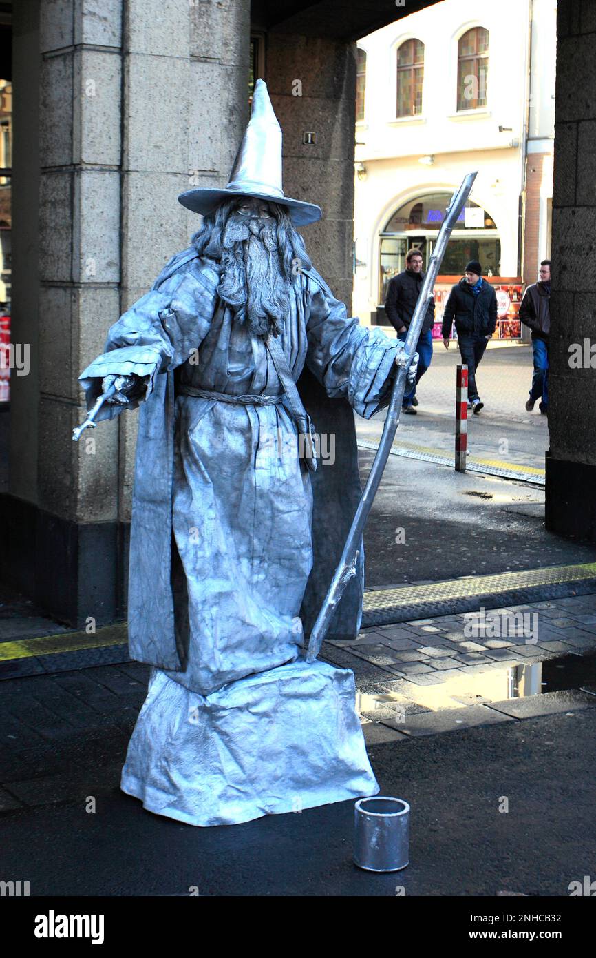 Straße Entertainer, Altstadt (alte Stadt), Düsseldorf City, Nord-Rhein-Westfalen, Deutschland, Europa Stockfoto