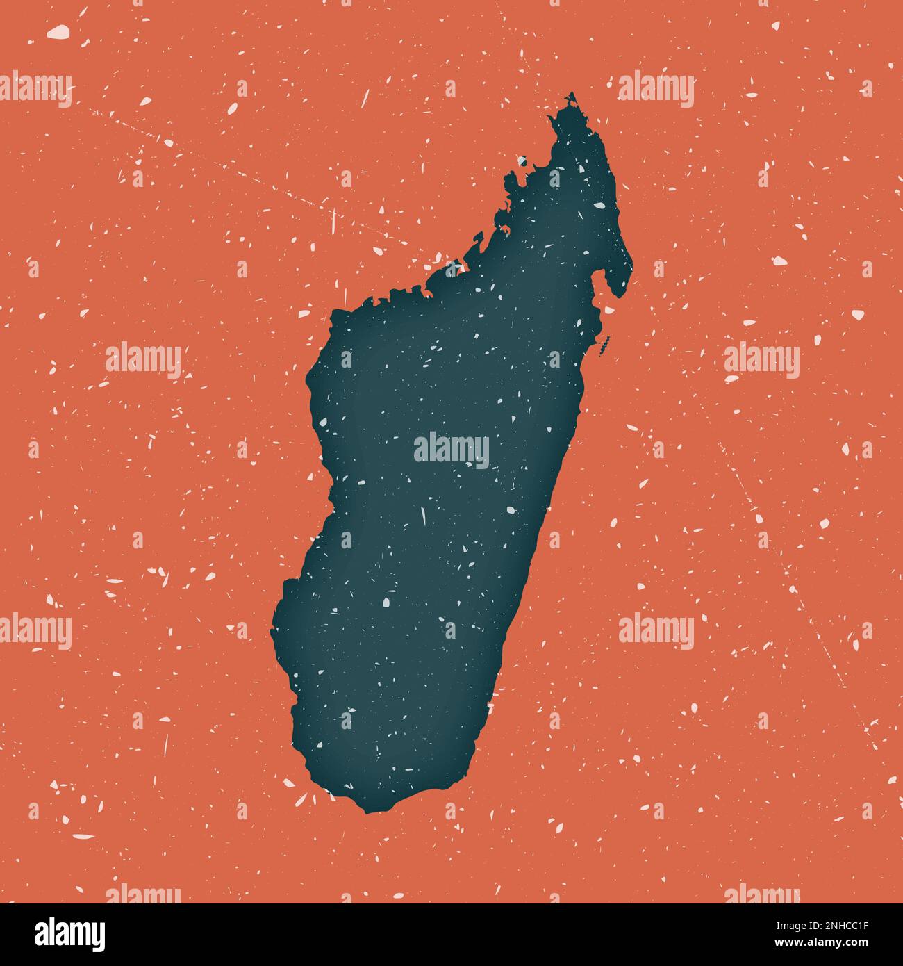 Madagaskar-Vintage-Karte. Grunge-Karte des Landes mit verzweifelter Textur. Madagaskar-Poster. Vektordarstellung. Stock Vektor