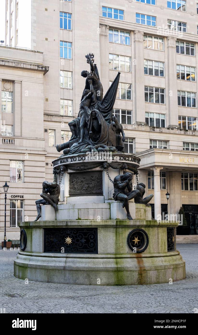 Nelson Monument in Exchange Flags in Liverpool Stockfoto
