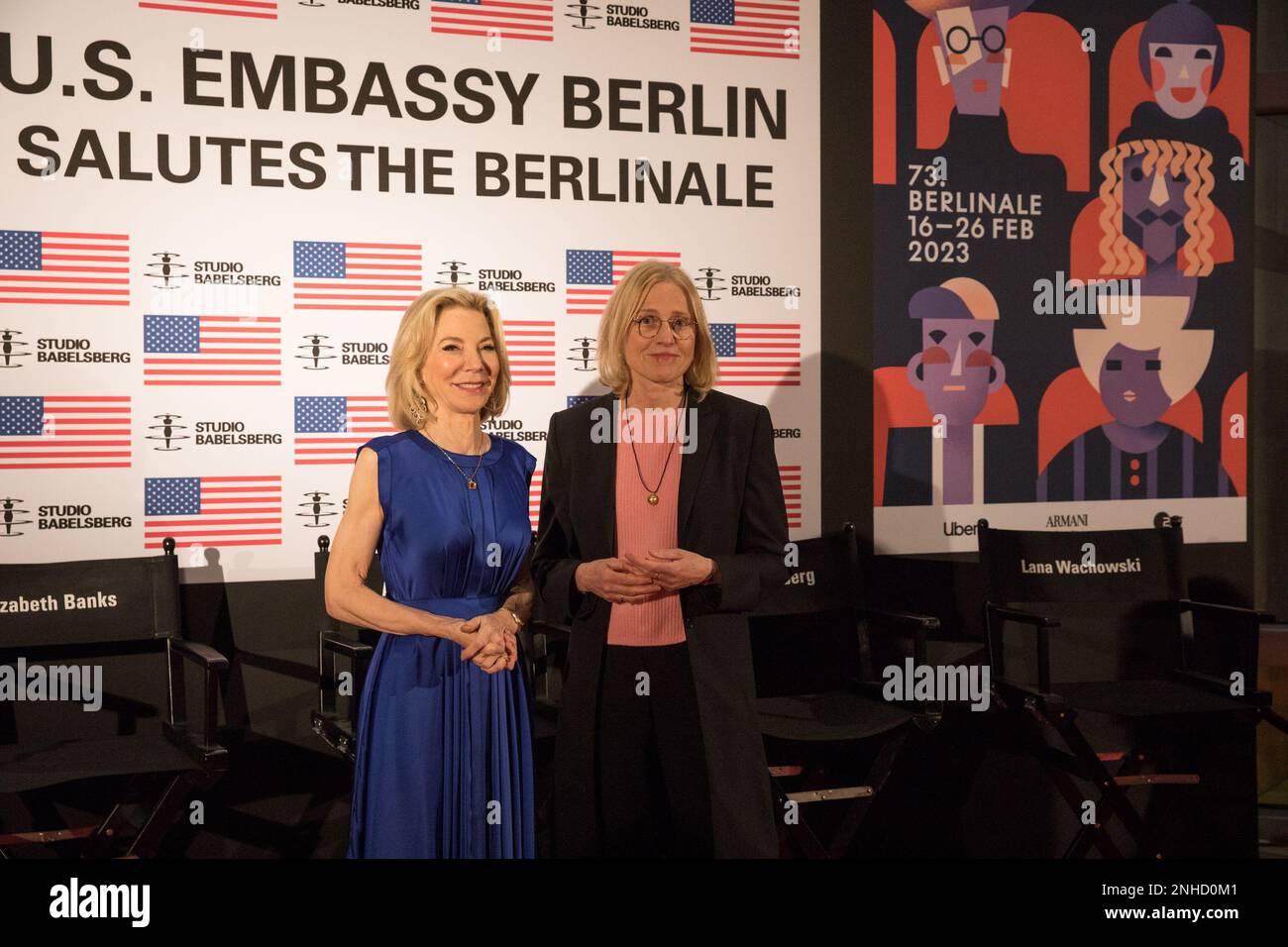 Berlin, Deutschland. 21. Februar 2023. Die USBotschaft in Berlin hat