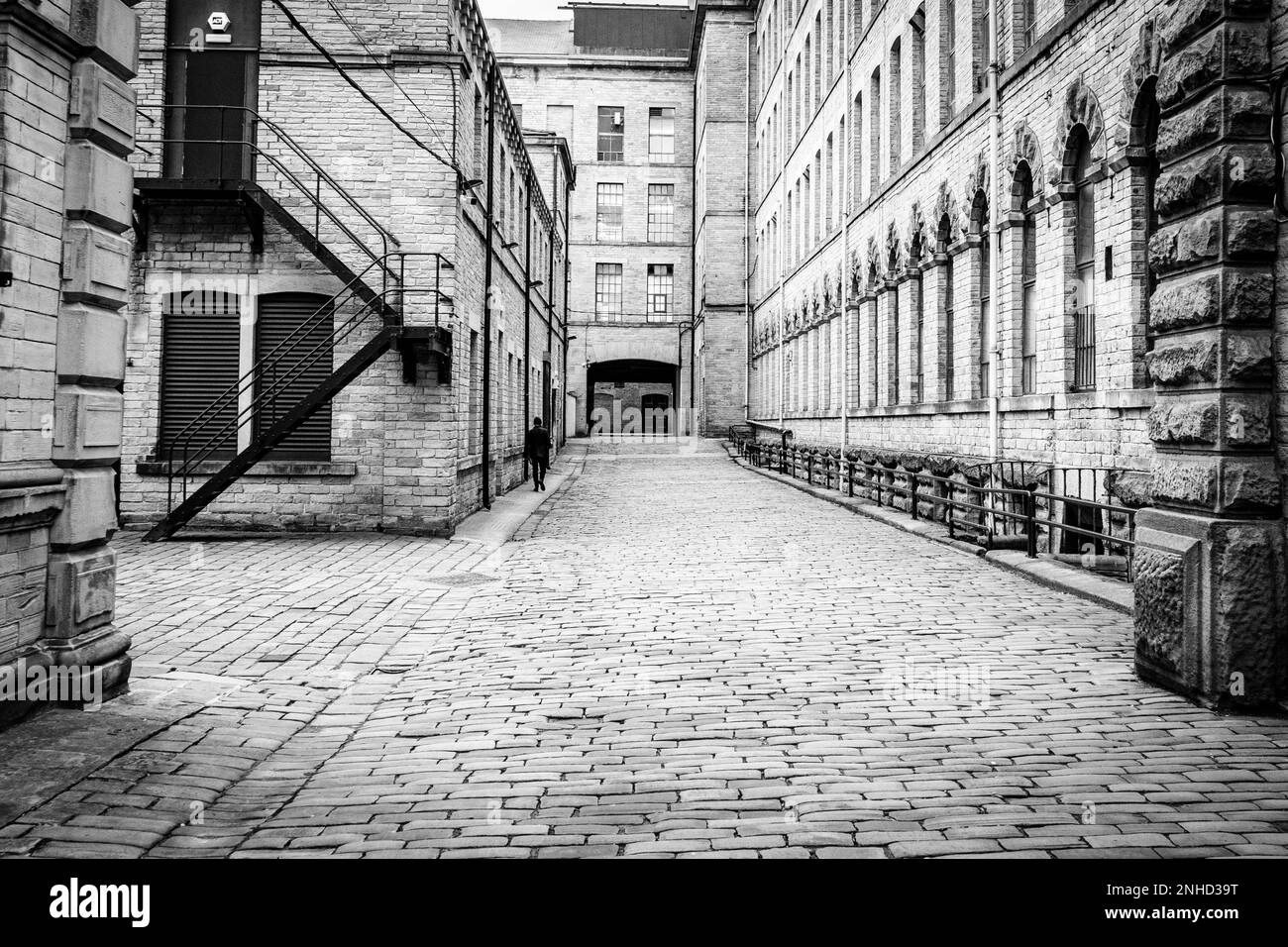 Salze Mill in Saltaire, Bradford, UK, einem UNESCO-Weltkulturerbe. Stockfoto