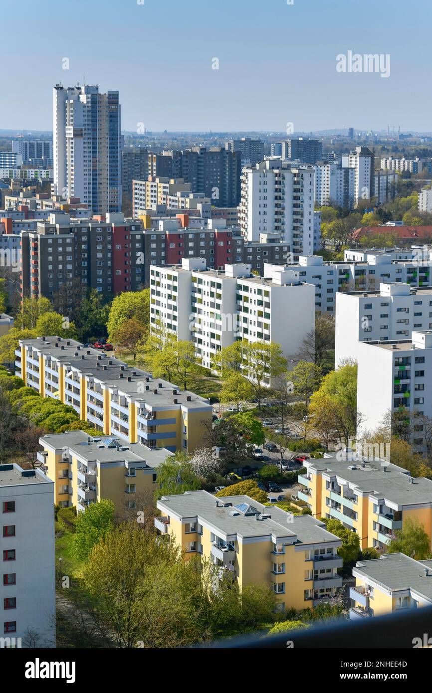 Hochhäuser, Fritz-Erler-Allee, Gropiusstadt, Neukoelln, Berlin, Deutschland Stockfoto