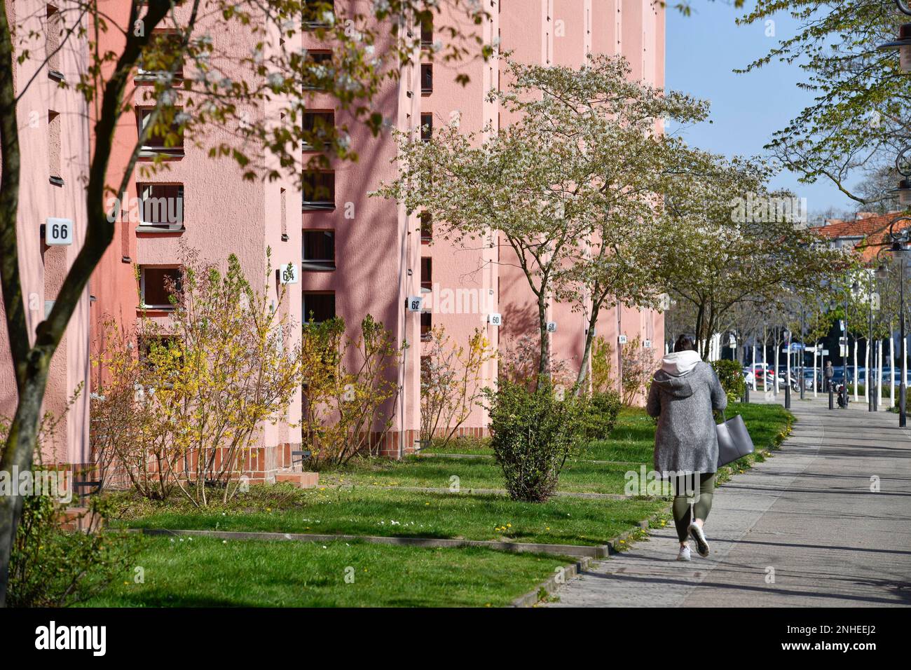 Wohngebäude, Fritz-Reuter-Allee, Hufeisensiedlung, Britz, Neukoelln, Berlin, Deutschland Stockfoto