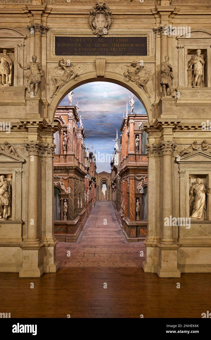 Vicenza, Veneto, Italien. Das Teatro Olimpico Stockfoto