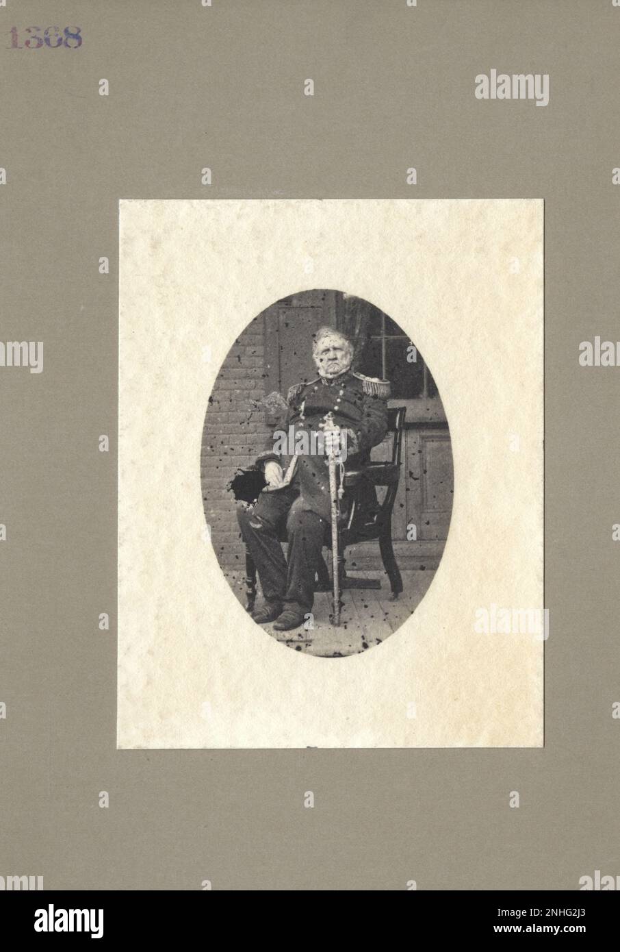 Gen. Winfield Scott Mathew Brady aus dem 19. Jahrhundert, Quartermaster und andere Bürgerkriegsfotos Stockfoto