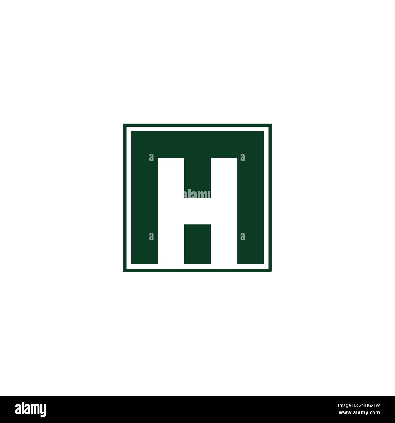 Buchstabe mh quadratischer Umriss einfacher geometrischer Logovektor Stock Vektor