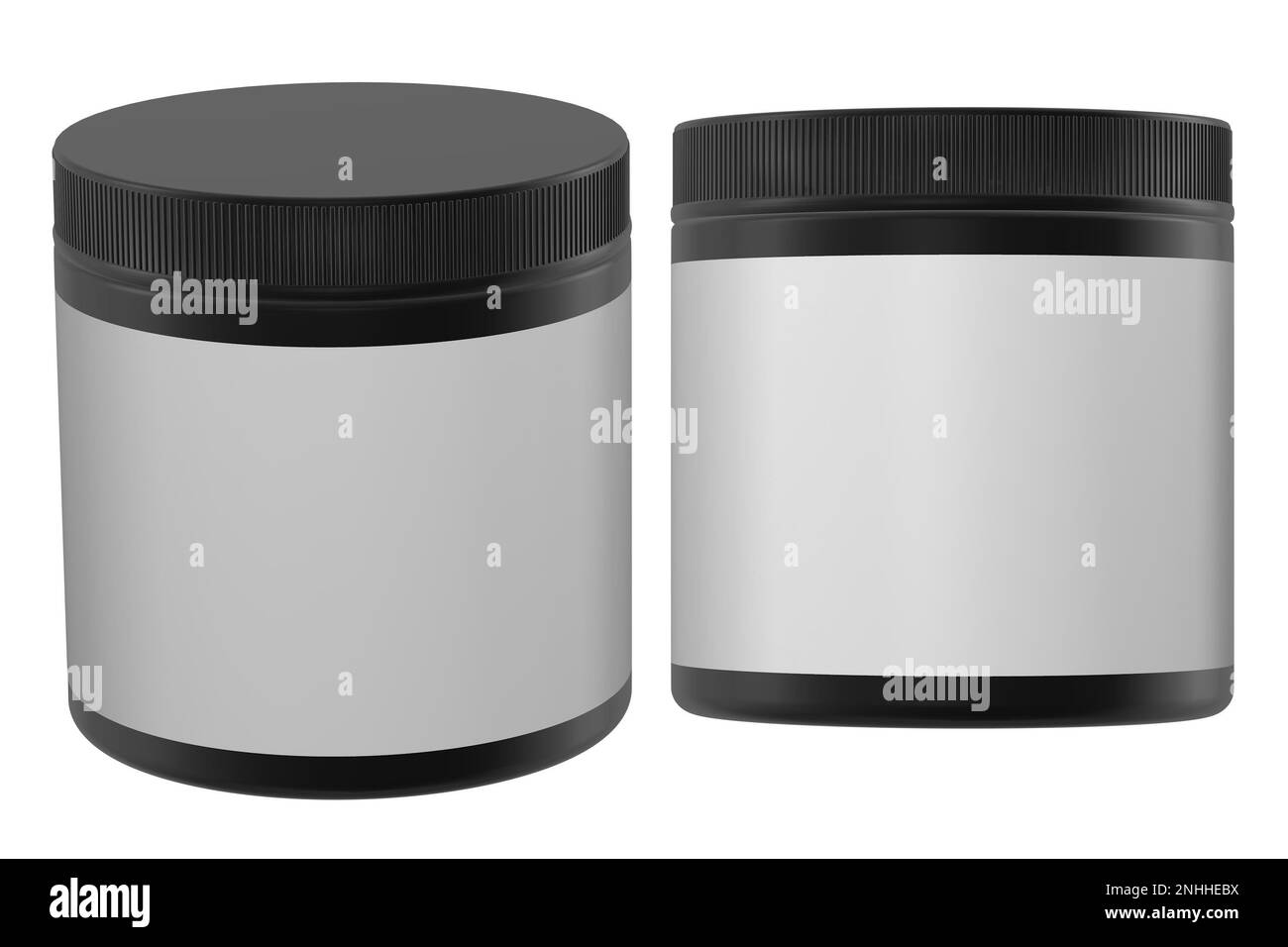 Realistische 3D-JAR-Modellvorlage auf weißem Hintergrund.3D-Rendering,3D-Abbildung Stockfoto