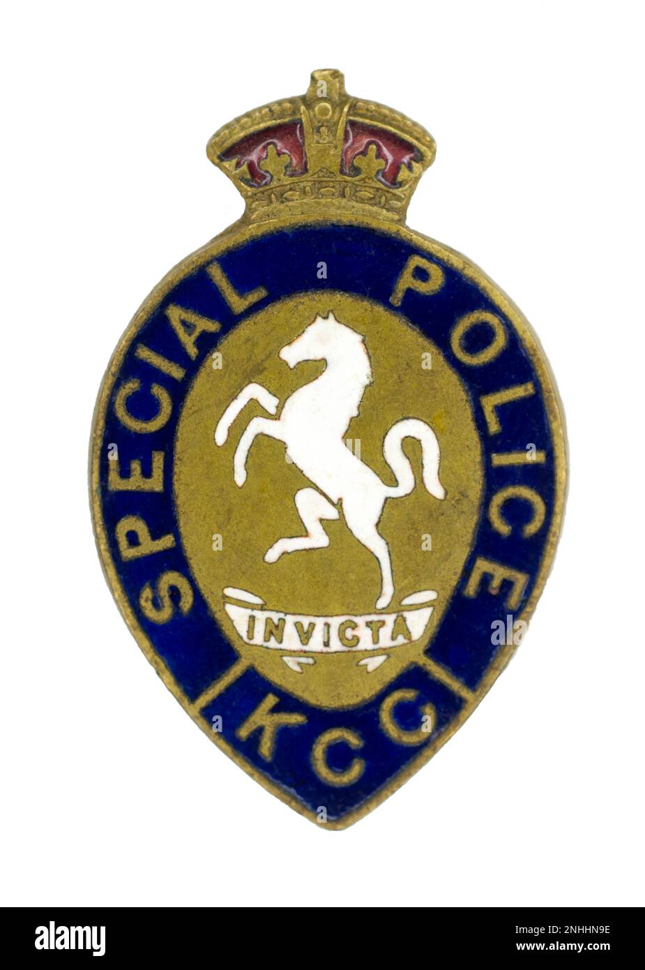 Ein Kent County Constabulary Special Police Revers Abzeichen vor 1952. Stockfoto