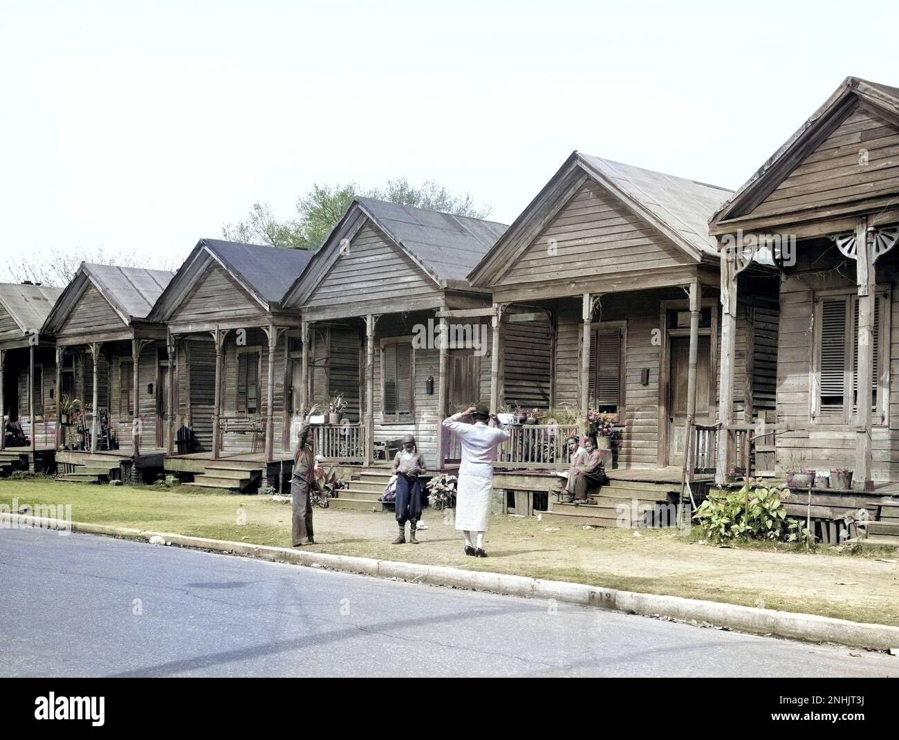 Street Scene, Row of Houses, Mobile, Alabama, USA, Arthur Rothstein, USA Farm Security Administration, April 1937 Stockfoto