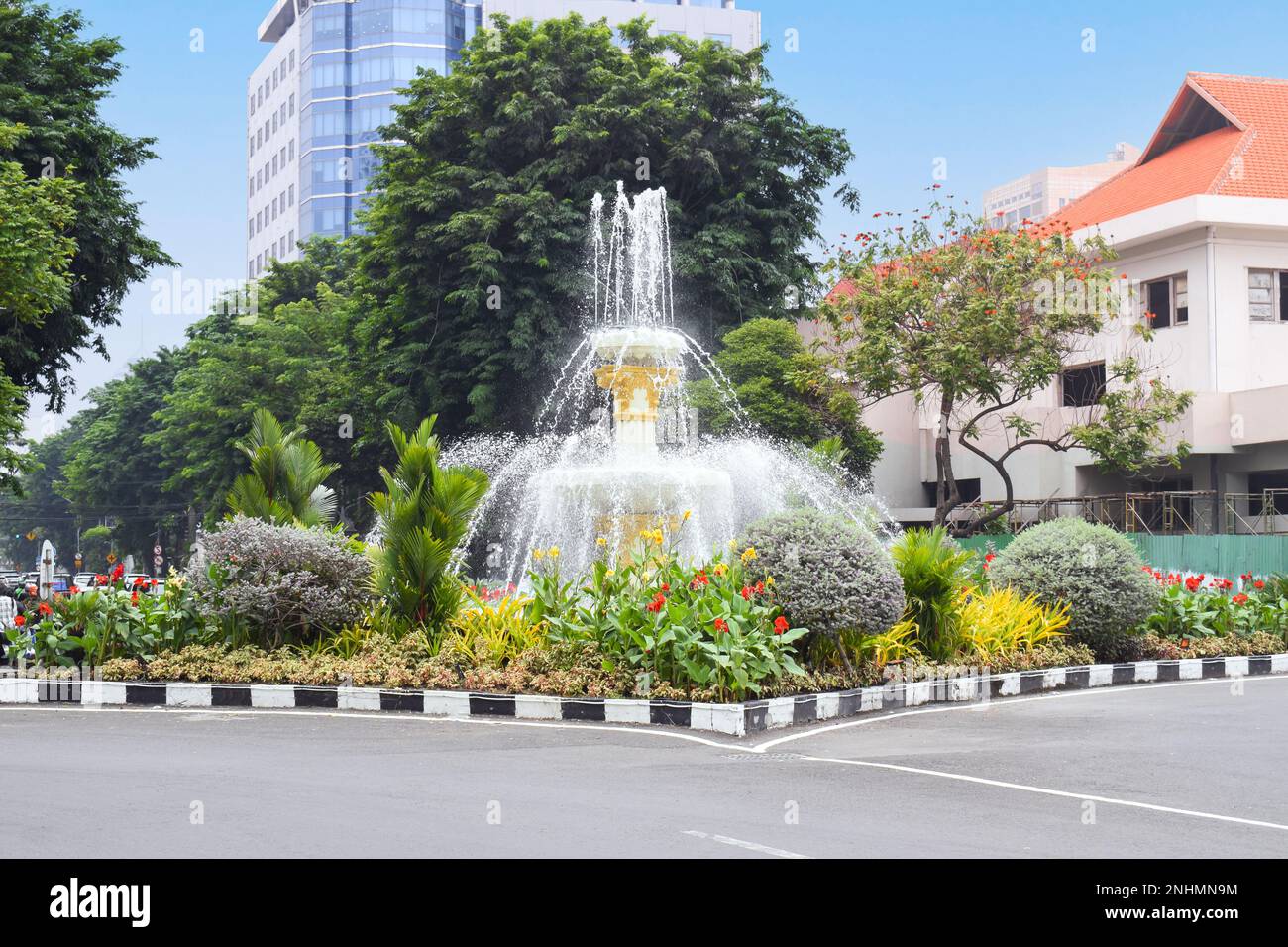 Springbrunnen mitten in Surabaya, Ost-Java Stockfoto