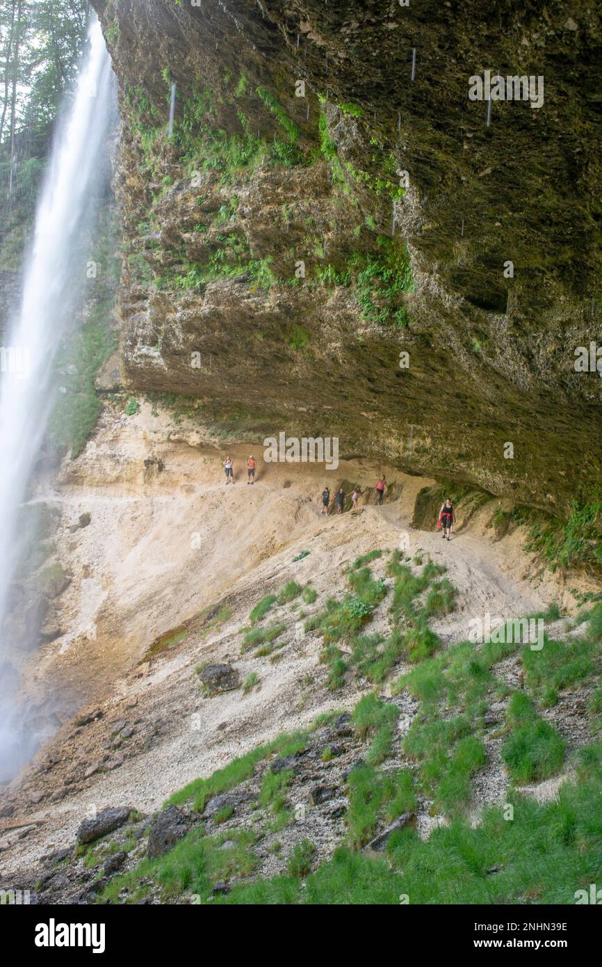 Wasserfall Pericnik Falls (Slap Pericnik) im Triglav Nationalpark, Slowenien. Stockfoto