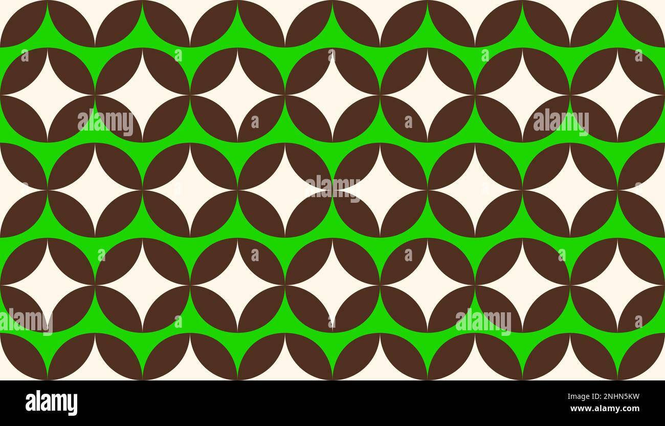 Abstraktes geometrisches Nahtloses Muster im Retro-Look. Dekorativer Zierhintergrund im 60s- oder 70s-Stil. Retro-Vintage-Design für Tapeten, Textil und Stoff. Hintergrund für Vektortextur Stock Vektor