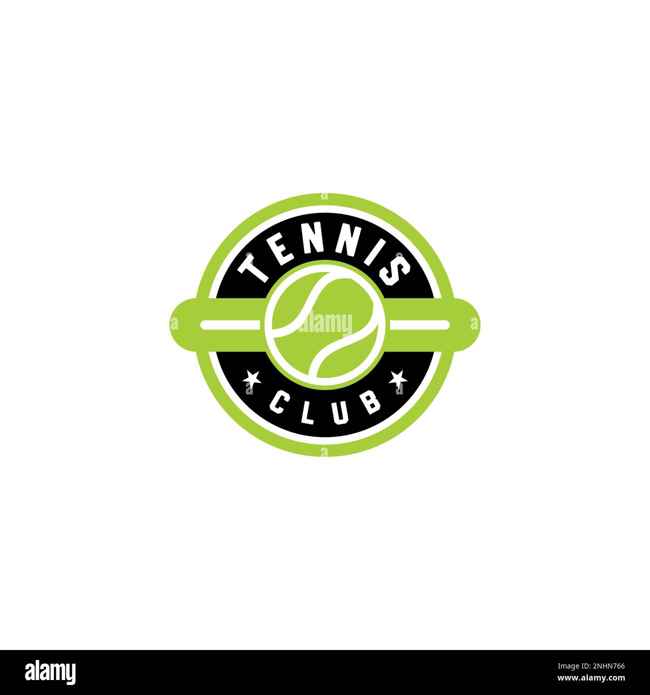 Design mit Tennislogo, Vorlage für Sportabzeichen. Vektordarstellung Stock Vektor