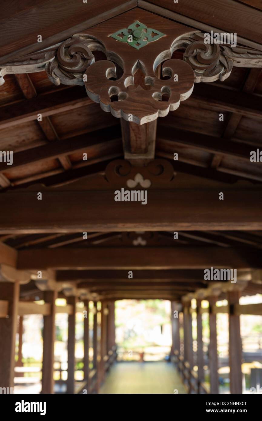 Details zum Daikaku-ji-Tempel, Kyoto, Japan Stockfoto