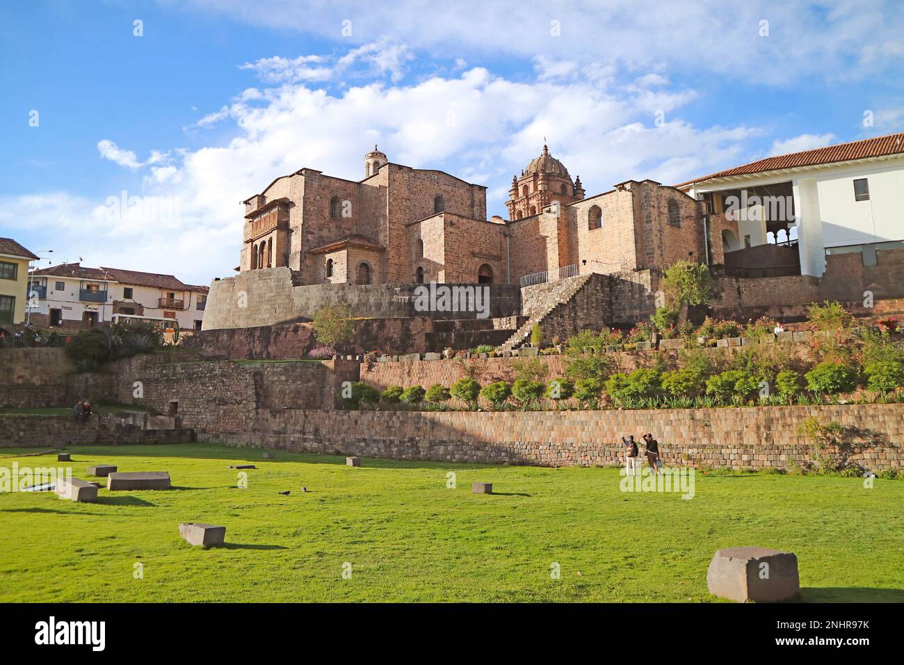Kloster der Kirche Santo Domingo, erbaut über der Coricancha, Tempel der Sonne der Inkas, historisches Zentrum von Cusco, Peru, Südamerika Stockfoto