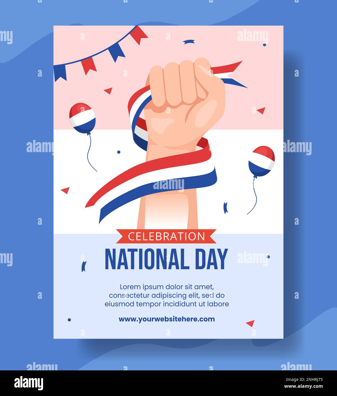 Happy Netherlands National Day Vertical Poster Cartoon Handgezeichnete Vorlagen Hintergrunddarstellung Stock Vektor