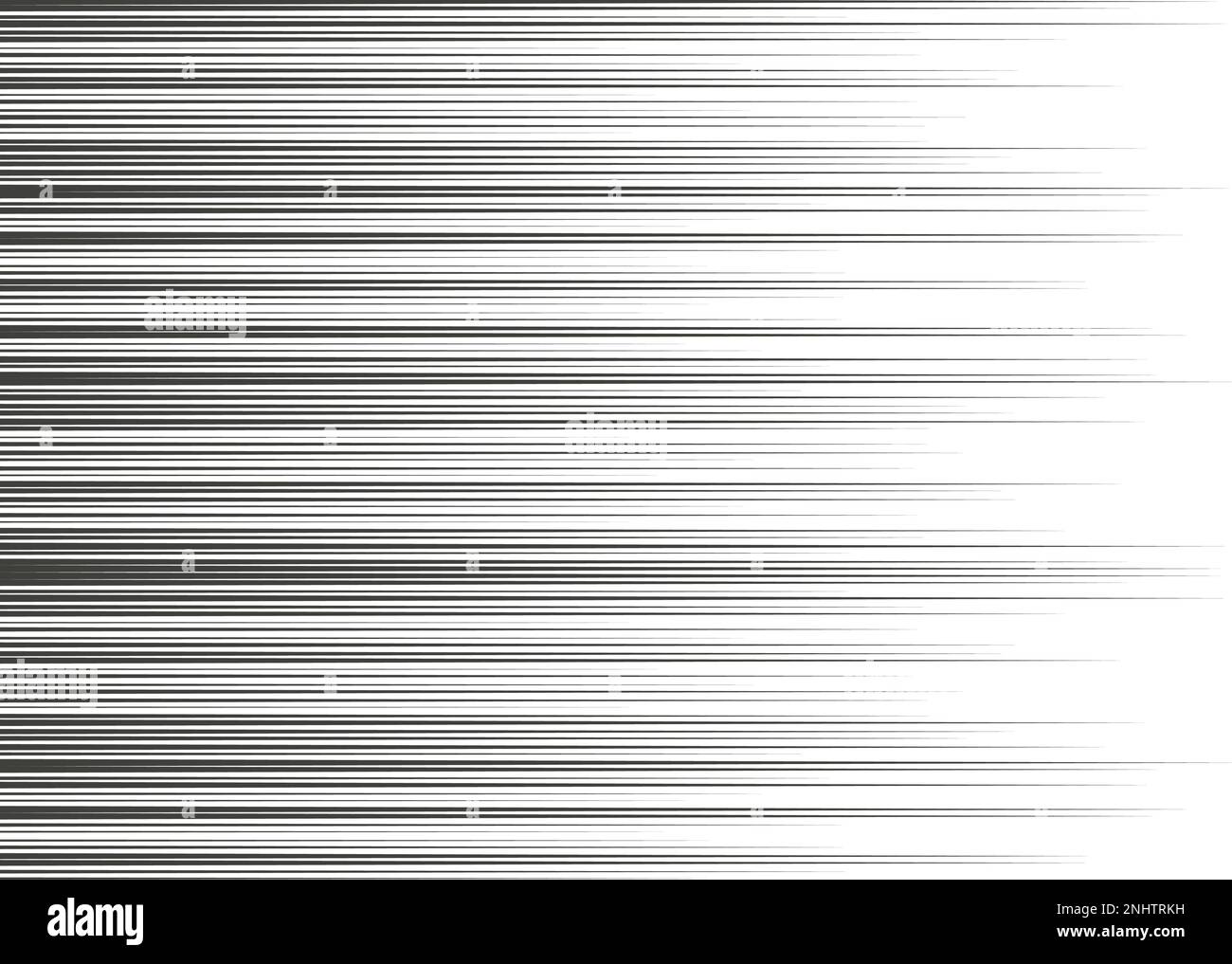 Horizontale Geschwindigkeitslinien für Comic-Manga-Buch. Anime-Grafik-Halbtoneffekt. Gestreifter Anime-Hintergrund. Vektor Stock Vektor