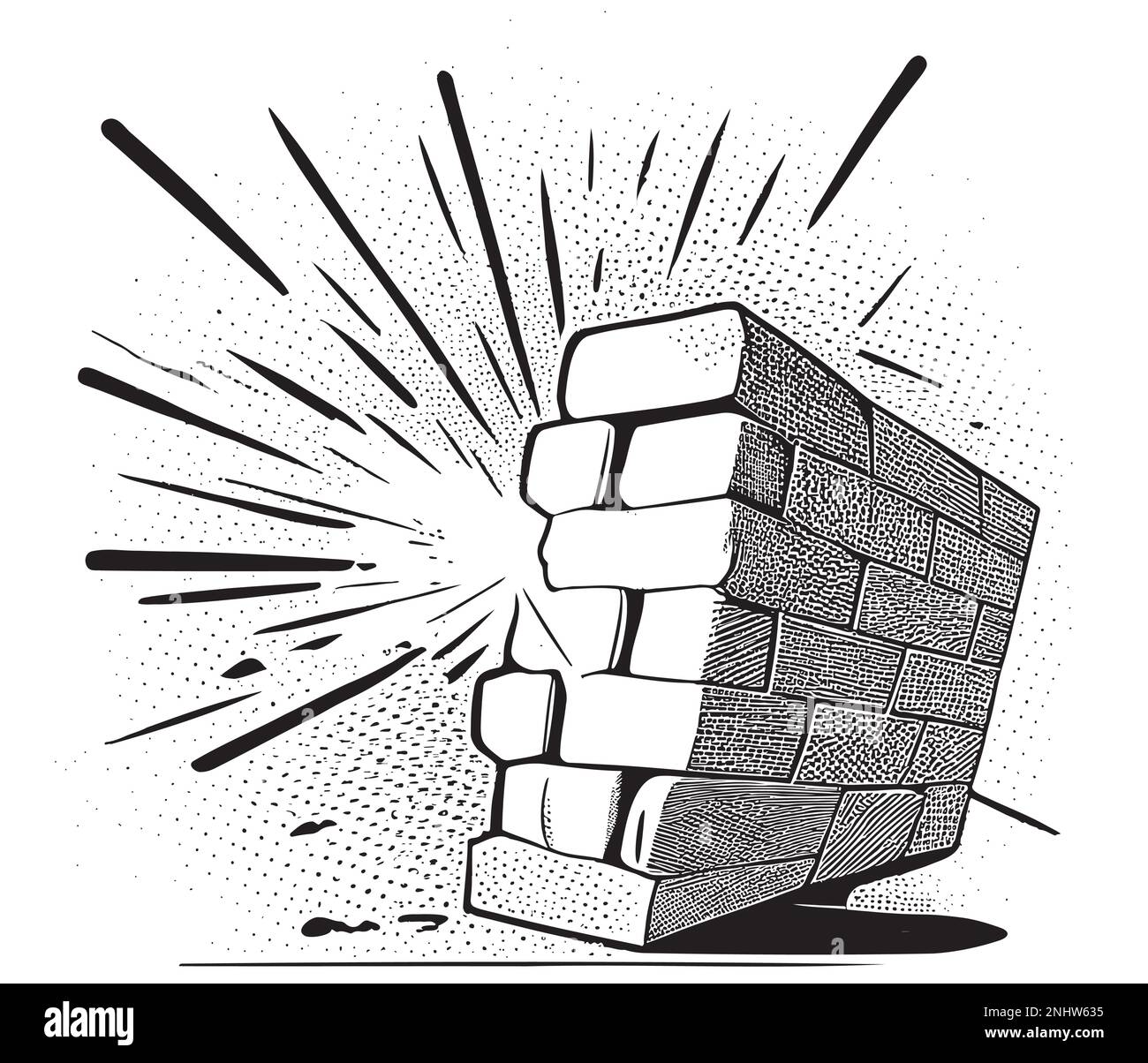 Baustein handgezeichnete Skizze Vektordarstellung Konstruktion Stock Vektor