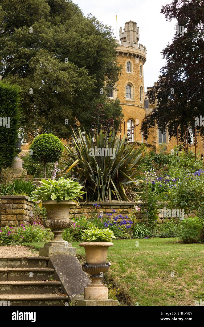 Belvoir Castle und Landschaftsgärten, Leicestershire, England, Großbritannien Stockfoto