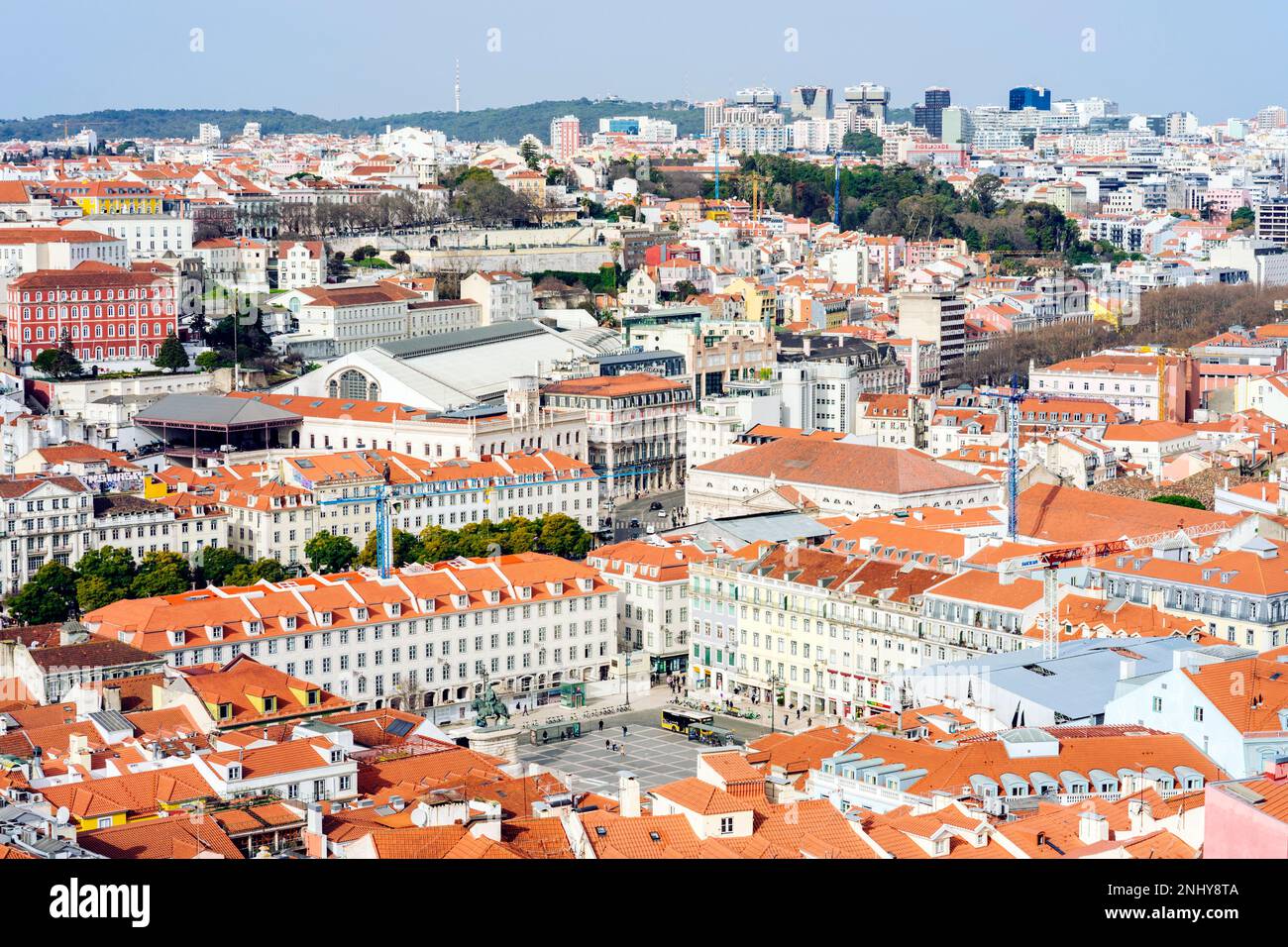 Lissabonner Stadtbild: Praca da Figueira Stockfoto