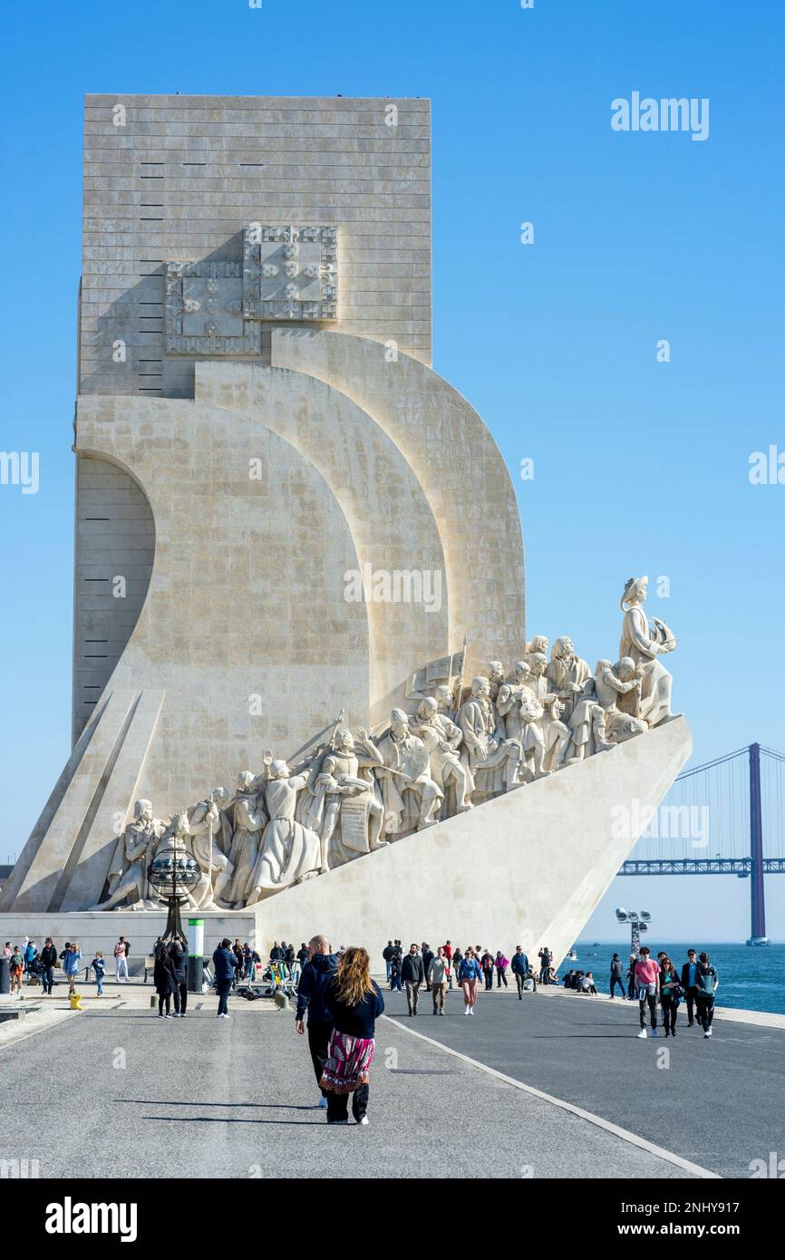 Denkmal Padrão dos Descobrimentos im Stadtteil Belem von Lissabon/Portugal Stockfoto