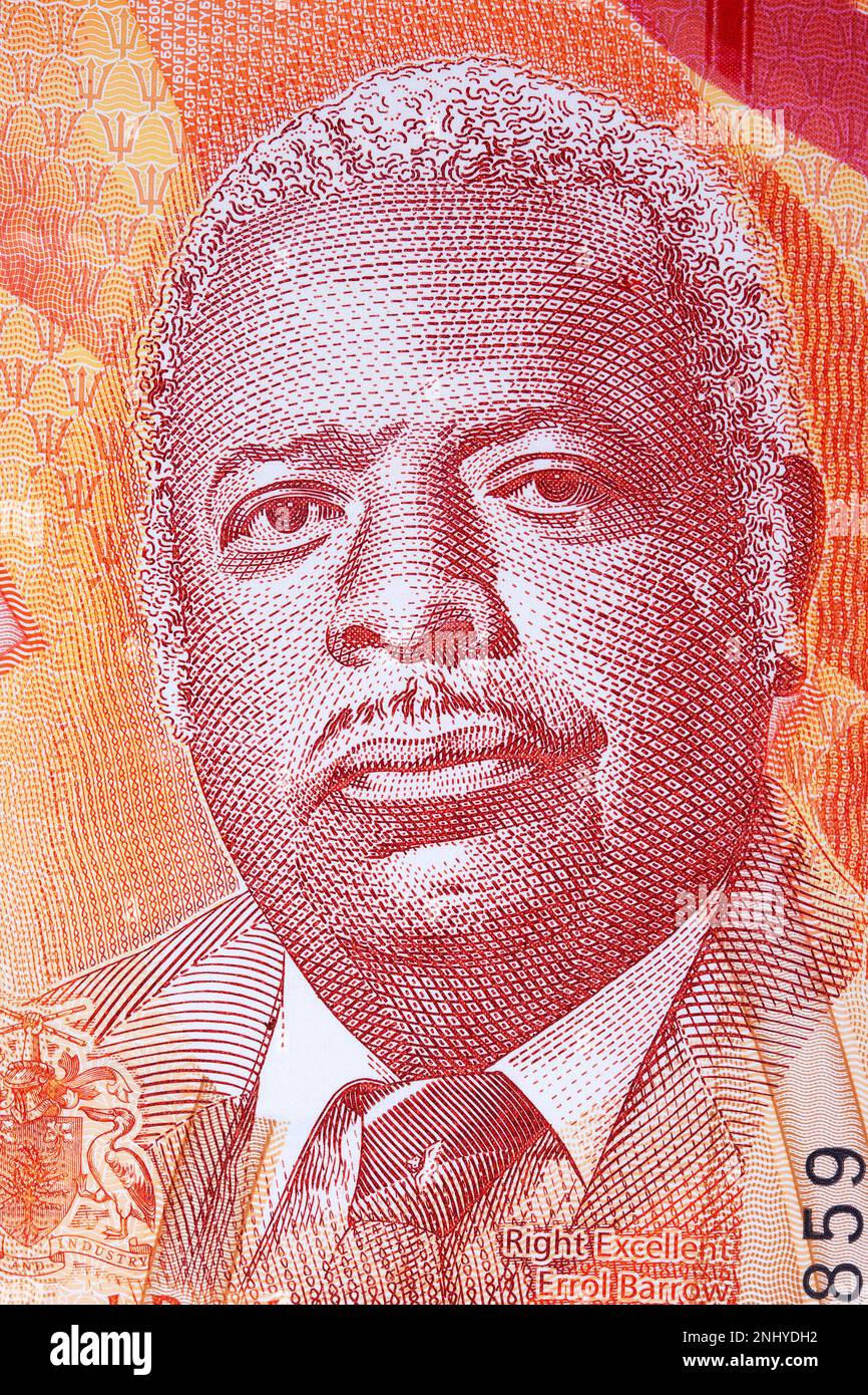 Errol Barrow ein Porträt aus Barbadian Money - 50 Dollar Stockfoto