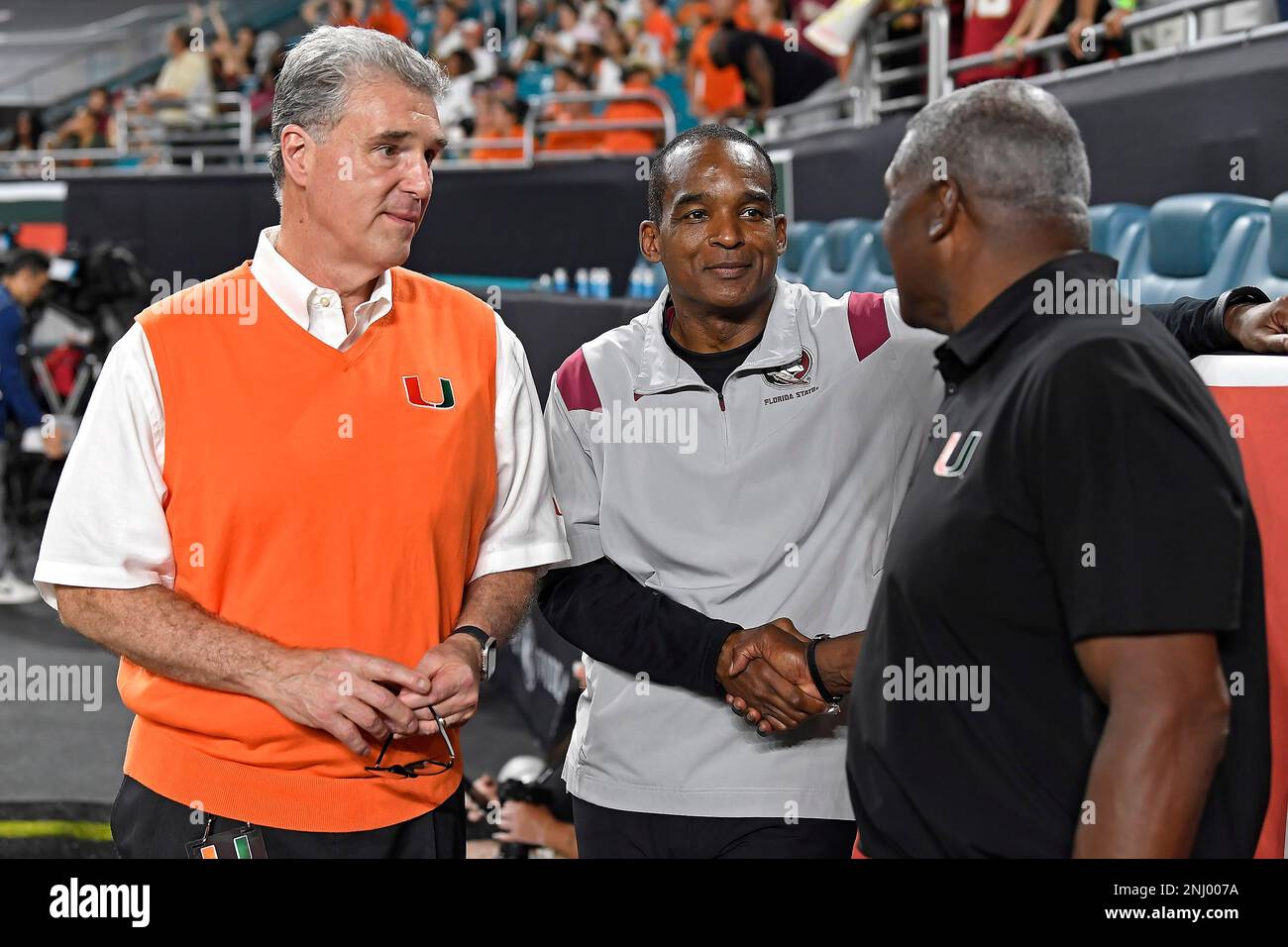 MIAMI GARDENS, FL - NOVEMBER 05: Miami Athletic Director Dan Radakovich ...