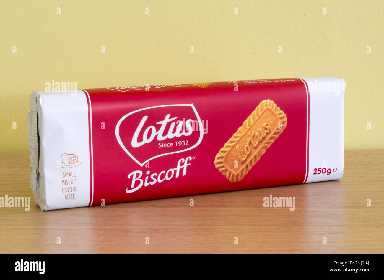 Paket mit Lotus Biscoff Biscuits oder Cookies, UK Stockfoto