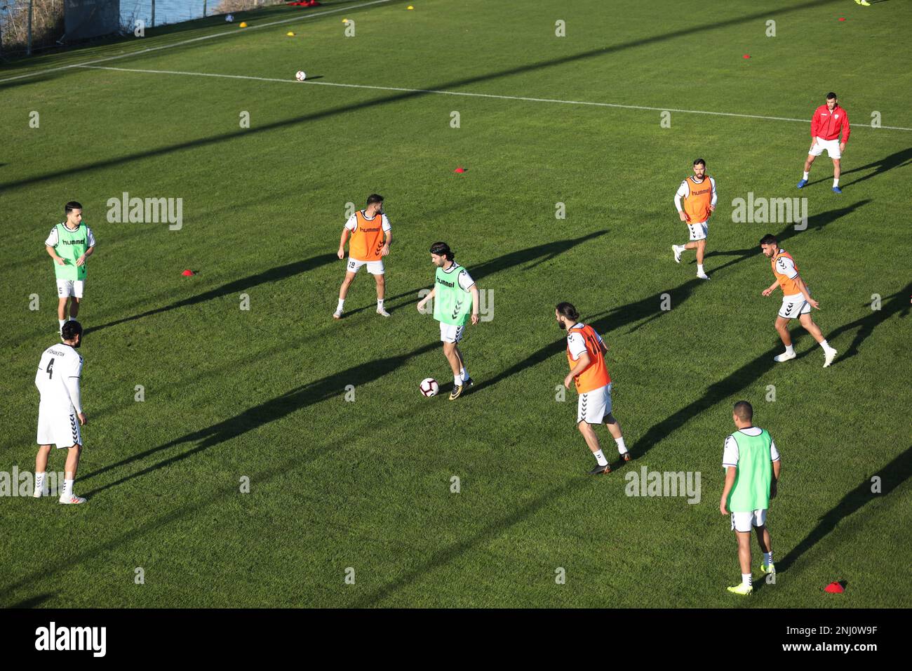 Langblick auf die Ausbildung von afghanischen Nationalmannschaftsspielern in einem Trainingslager in Antalya Türkei im Jahr 2019 Stockfoto