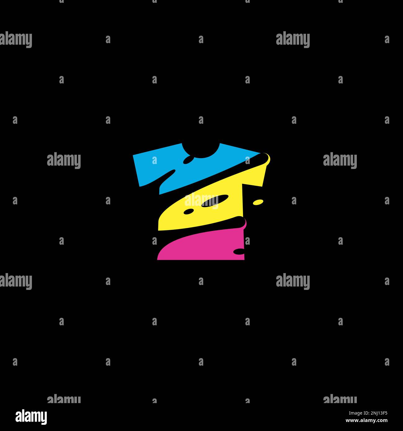 CMYK-T-Shirt-Logo oder Icon-Design Stock Vektor