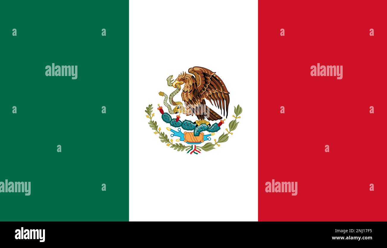 Nationale Flagge der Vereinigten Mexikanischen Staaten Stockfoto