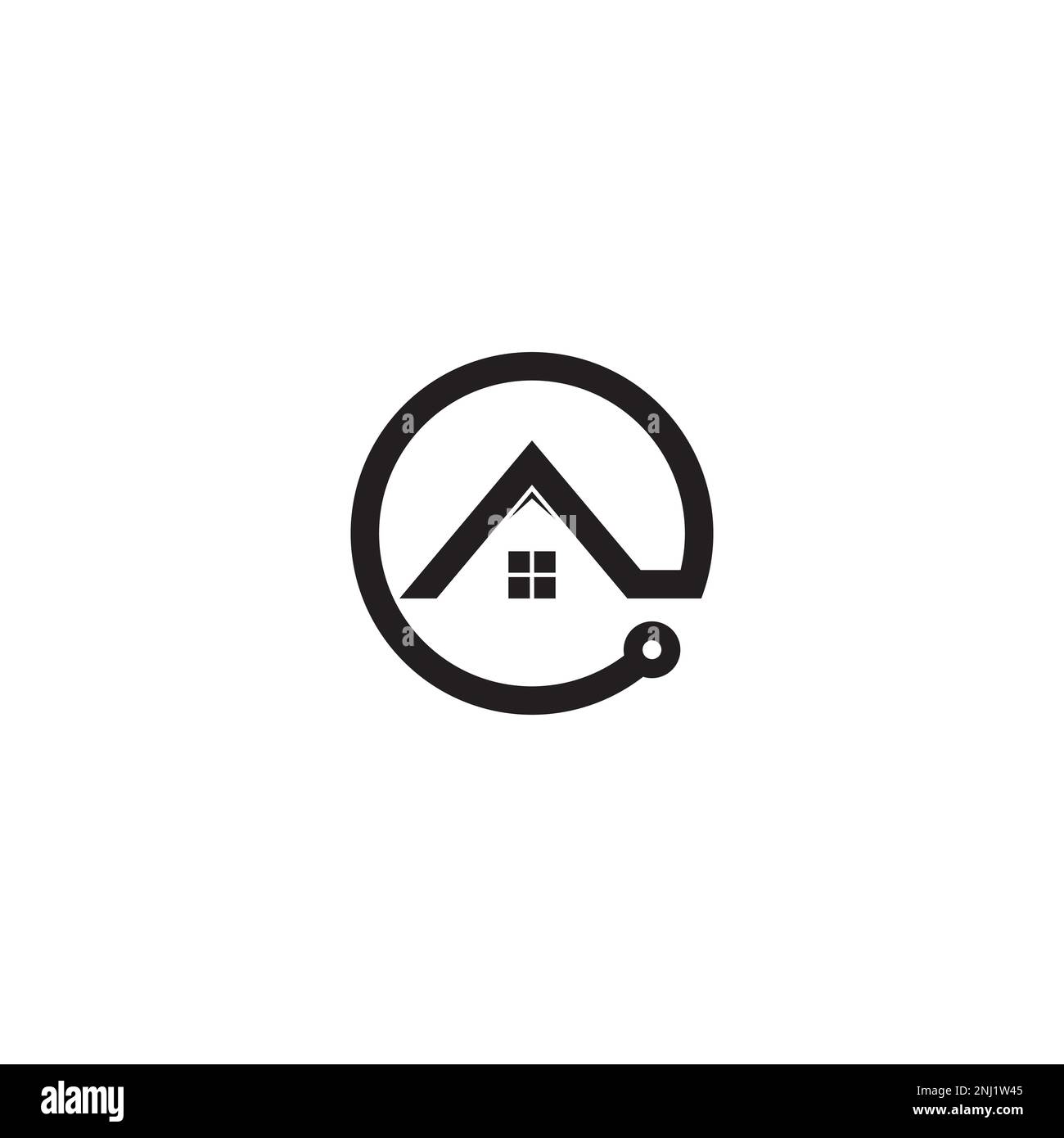 House and Technology Logo oder Icon-Design Stock Vektor