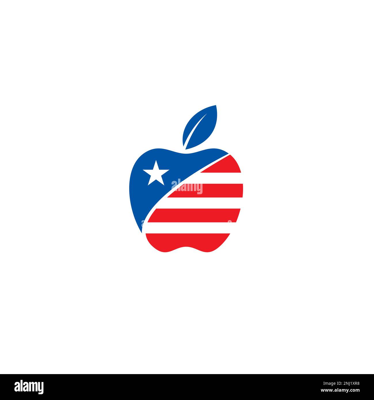Apple und Liberia, Puerto Rico, US Flag Logo oder Icon Design Stock Vektor